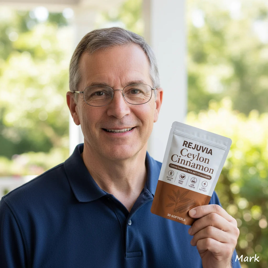 Mark T. holding Rejuvia Ceylon Cinnamon